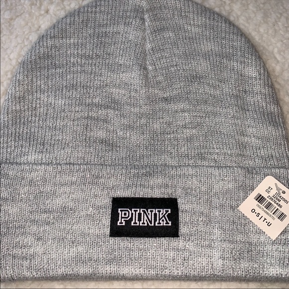 🔥VS PINK Sparkle Shimmer Beanie Hat Silver - Picture 6 of 8